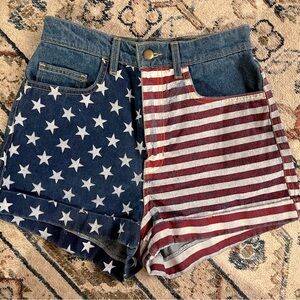 American Apparel American Flag Denim Shorts